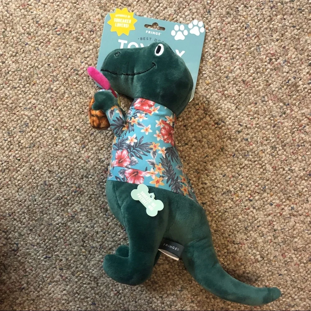 🆕 It’s 5 o Clock Somewhere T Rex Plush Dog Toy
